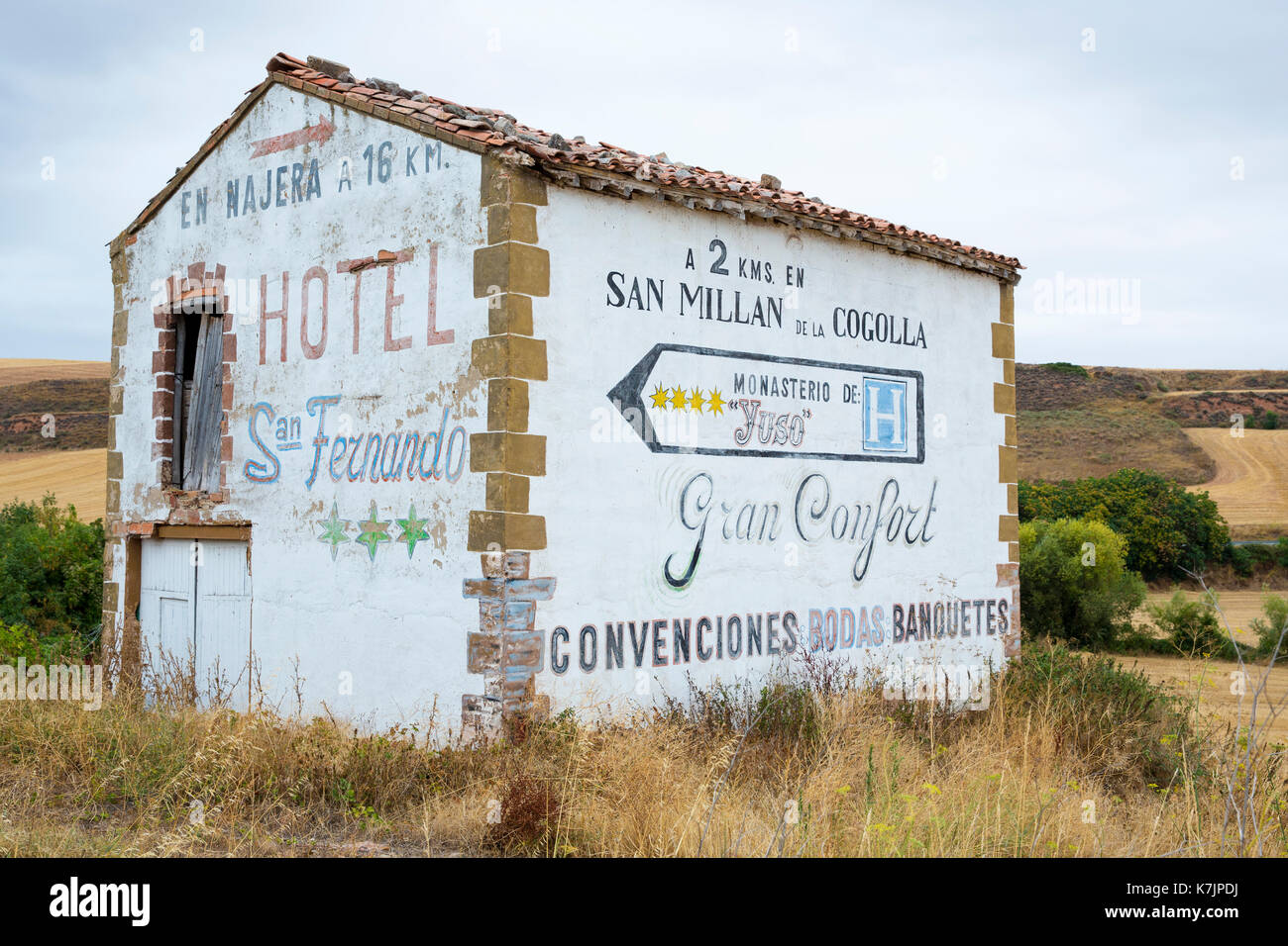 Advertisement for Hotel San Fernando on ancient barn in Basque Country ...