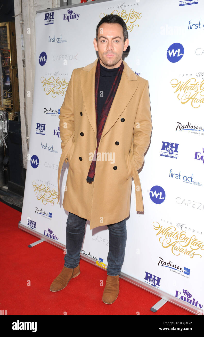 Photo Must Be Credited ©Kate Green/Alpha Press 079965 03/12/2015 Ben Forster Whatsonstage.com Awards Concert Launch Party Cafe De Paris London Stock Photo