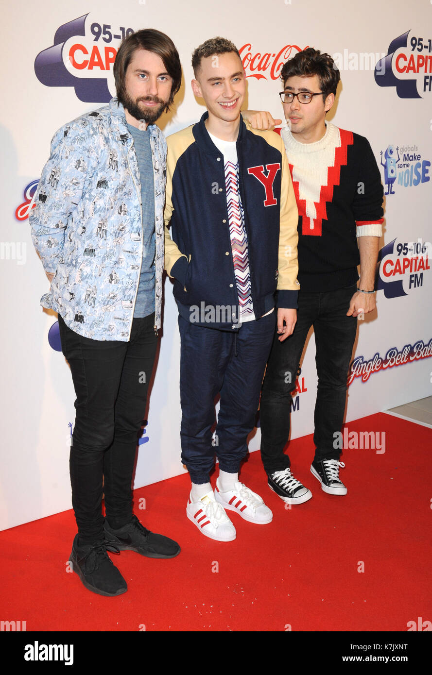 Photo Must Be Credited ©Kate Green/Alpha Press 079965 05/12/2015 Years & Years Olly Alexander Mikey Goldsworth Olivier Subria Capitals Jingle Bell Ball 2015 at London  O2 Arena Stock Photo