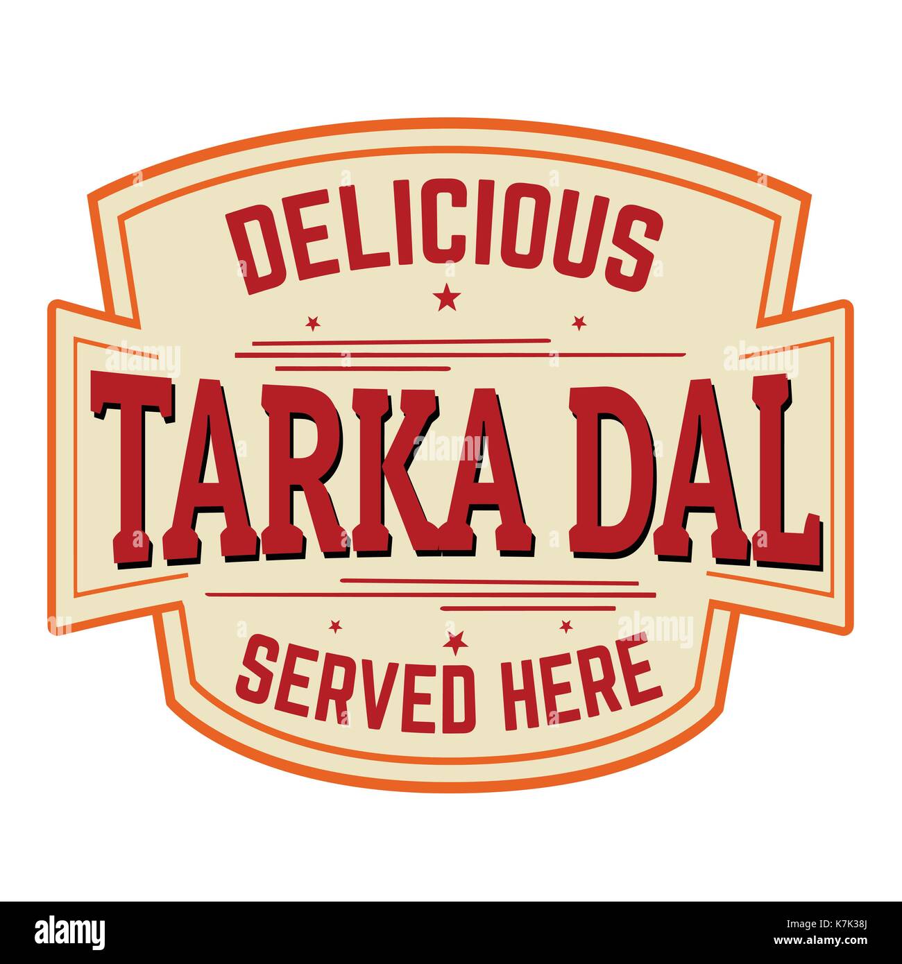 Tarka Dal sticker or label on white background, vector illustration Stock Vector