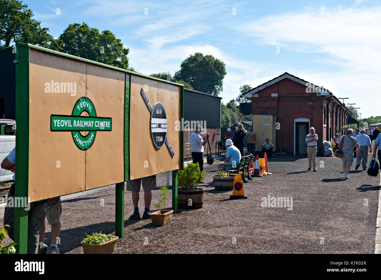 Signage at Yeovil Junction Railway Station, the location of the Yeovil Railway Centre Stock Photo