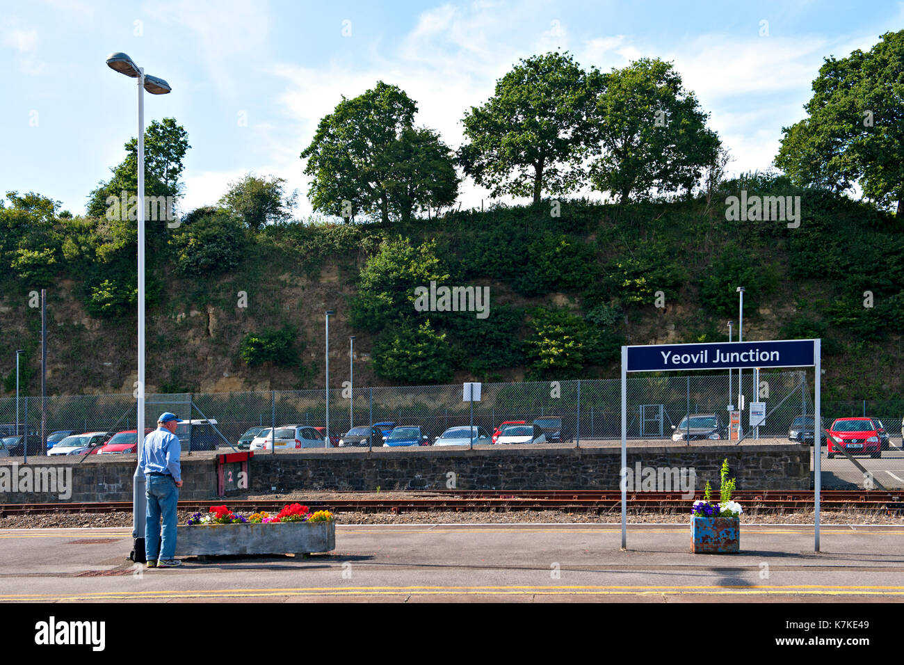Yeovil Junction Railway Station platform Stock Photo