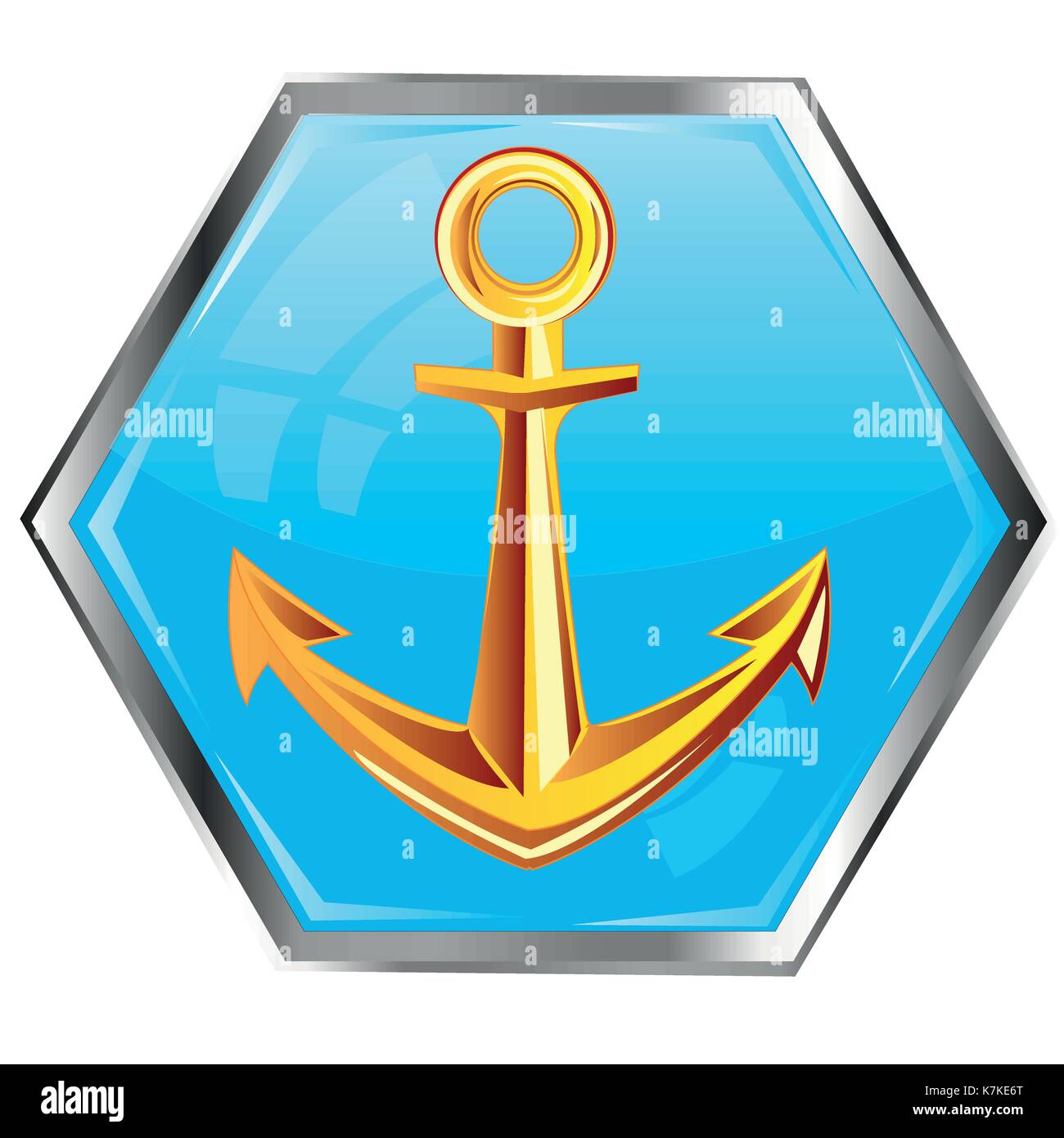 Golden anchor on button Stock Vector Image & Art - Alamy