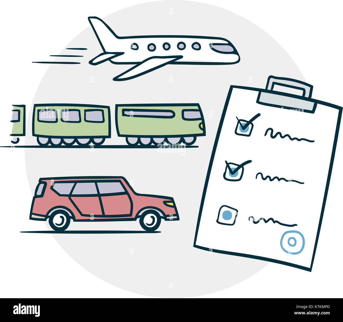 Delivery by air train or car icon Stock Vector