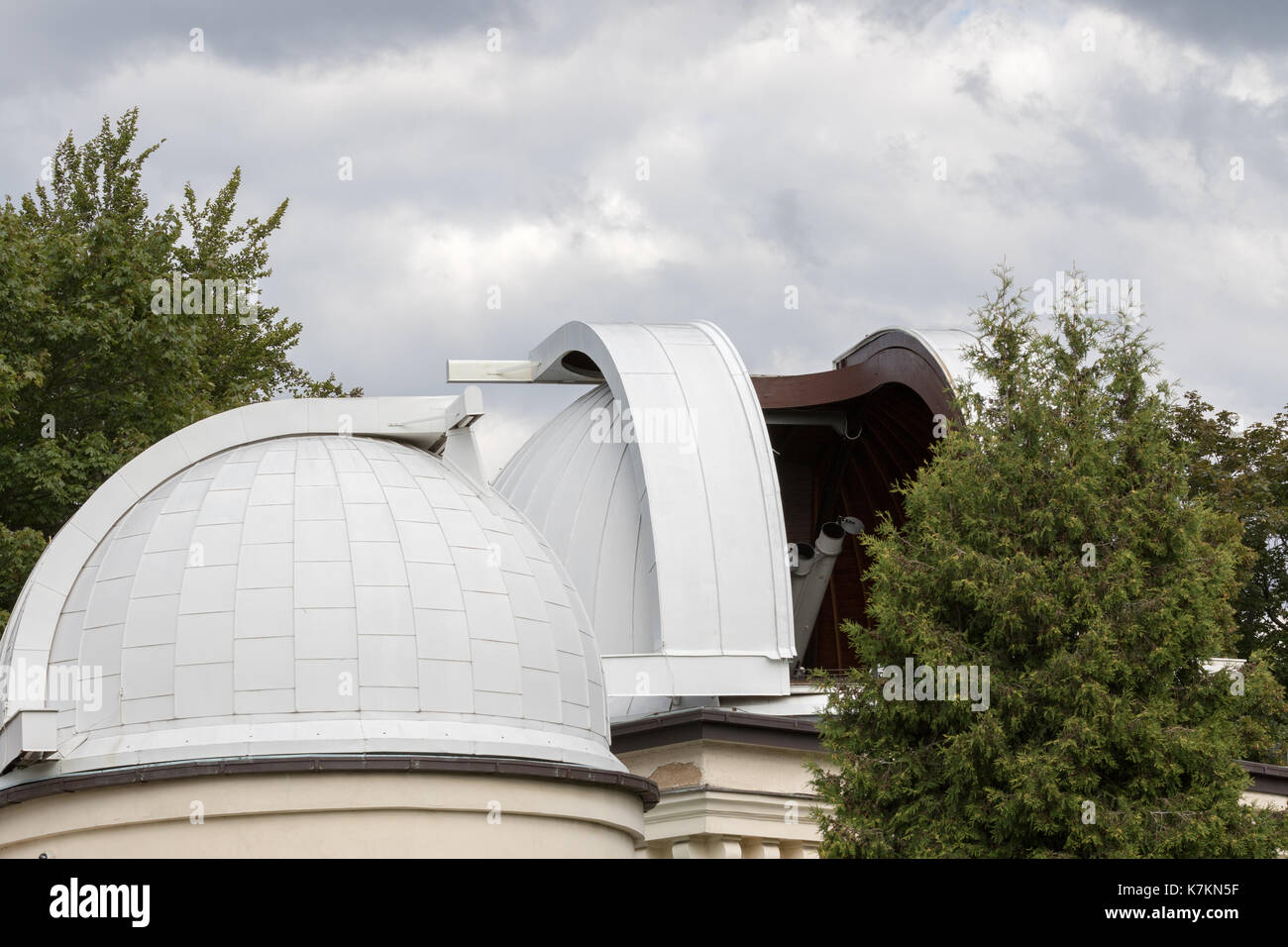 Prague, Czech Republic - August 21, 2017: roof of an astronomical observatory at Petrin Park Stock Photo