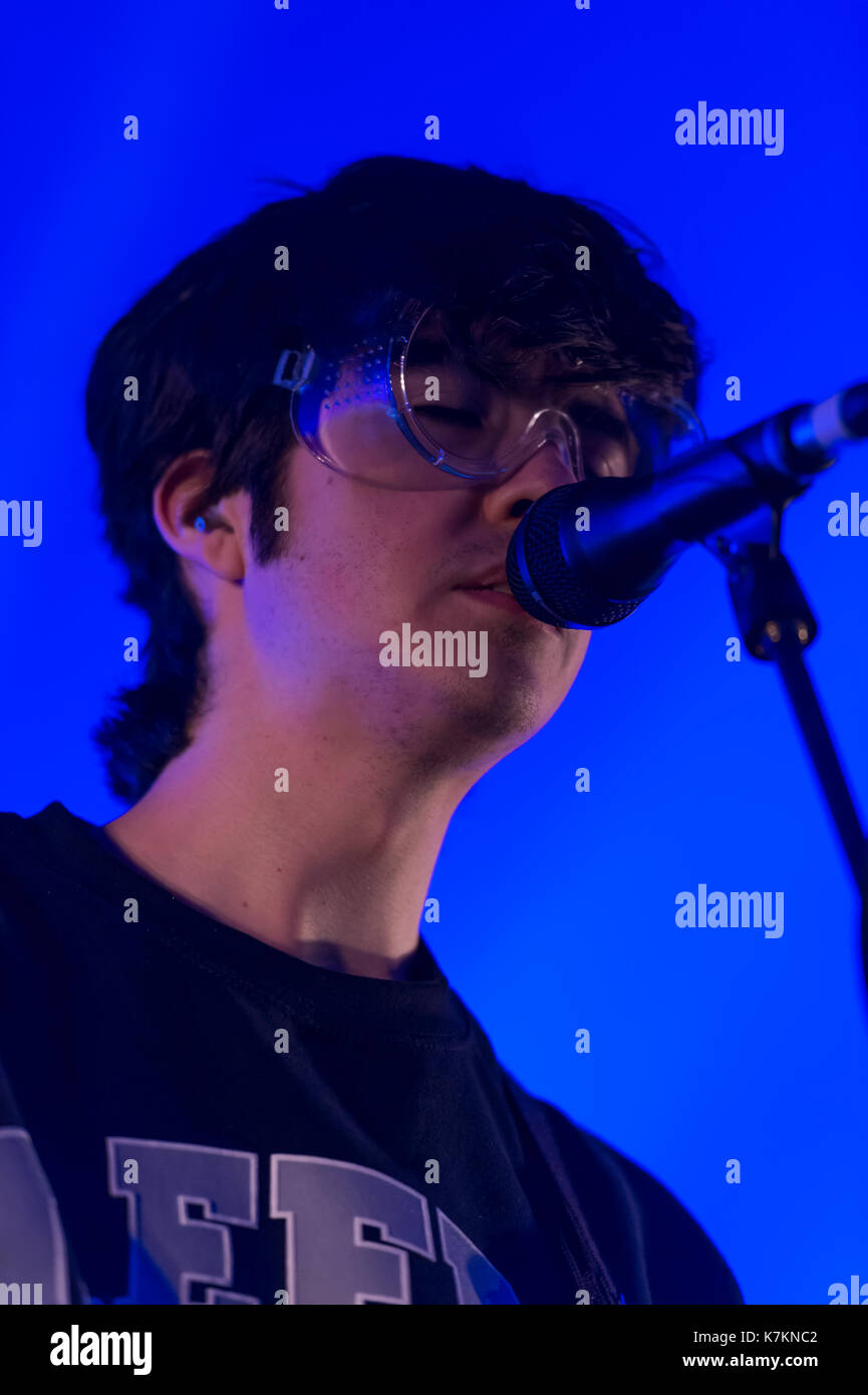 Thornhill, Scotland, UK - September 1, 2017: Will Toledo of American indie rock band Car Seat Headrest during day 1 of Electric Fields Festival. Stock Photo