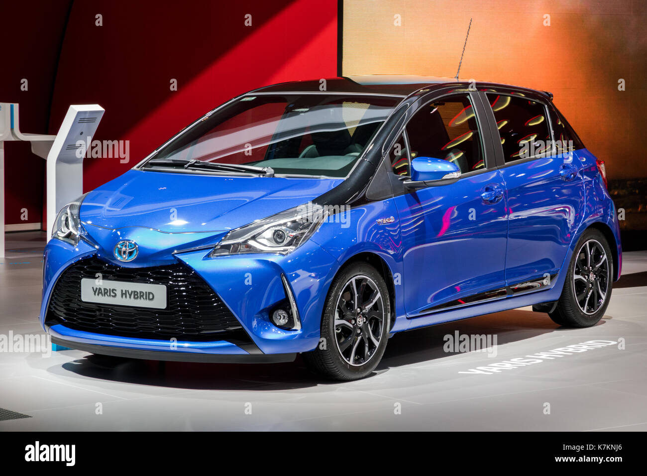 FRANKFURT, GERMANY - SEP 12, 2017: Toyota Yaris Hybrid car showcased at the  Frankfurt IAA Motor Show 2017 Stock Photo - Alamy