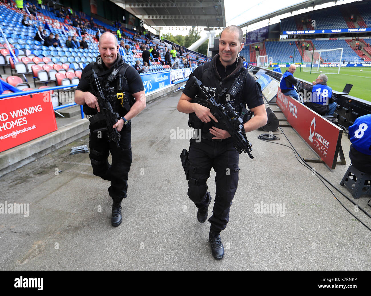 Armed police before the Premier League match at the John Smith's ...
