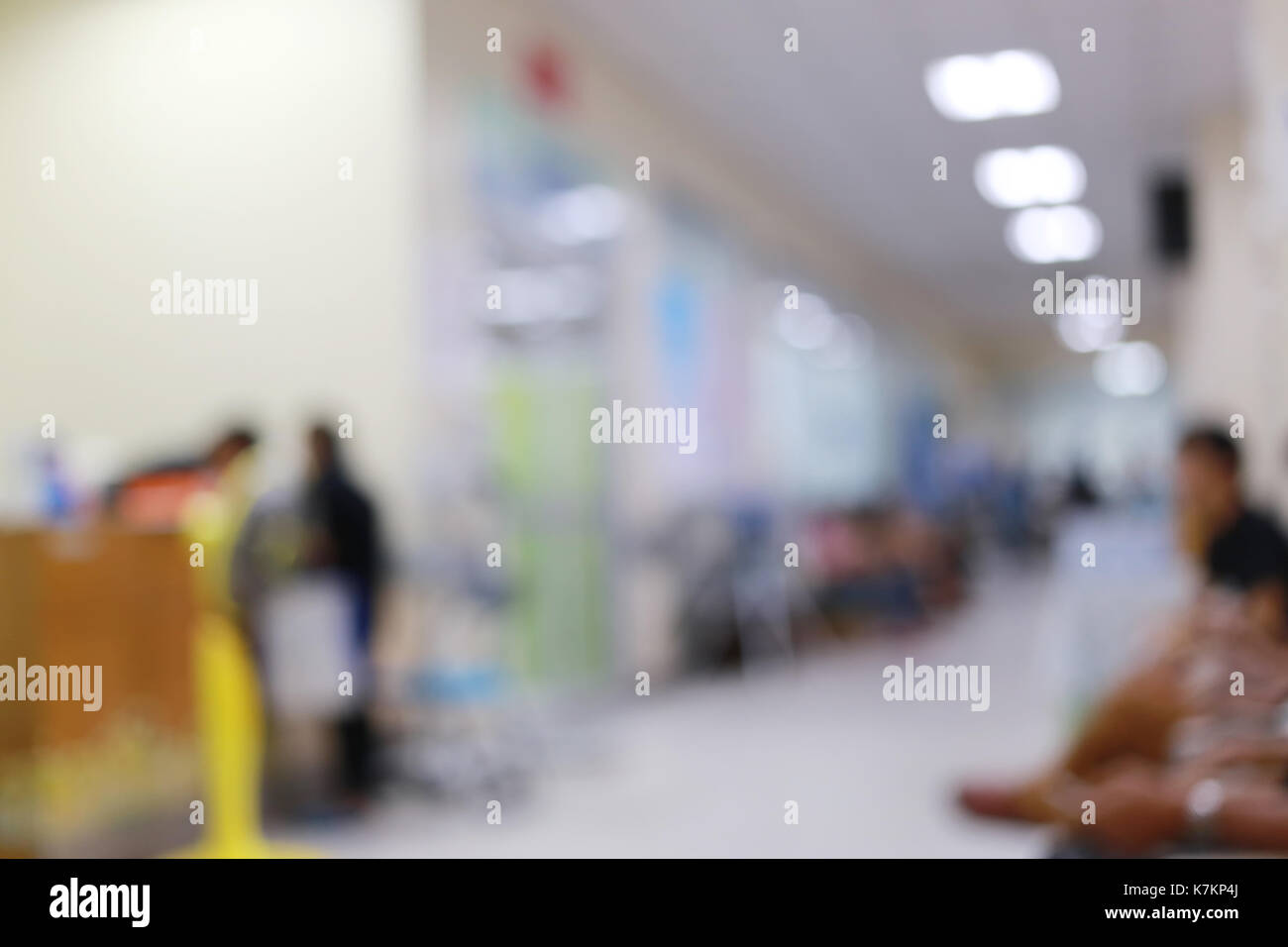 Background image of a hospital blur for design backdrop to work or Presentation. Stock Photo
