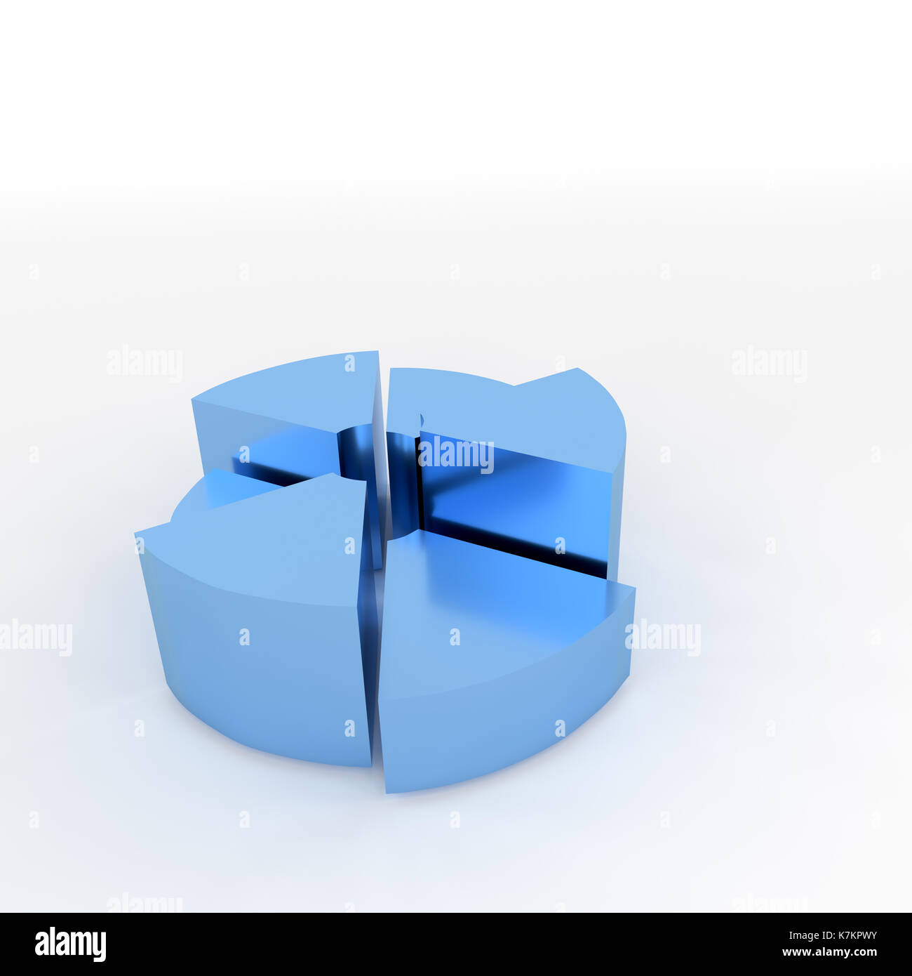 3d rendering of pie chart for process concept info graphic design Stock ...