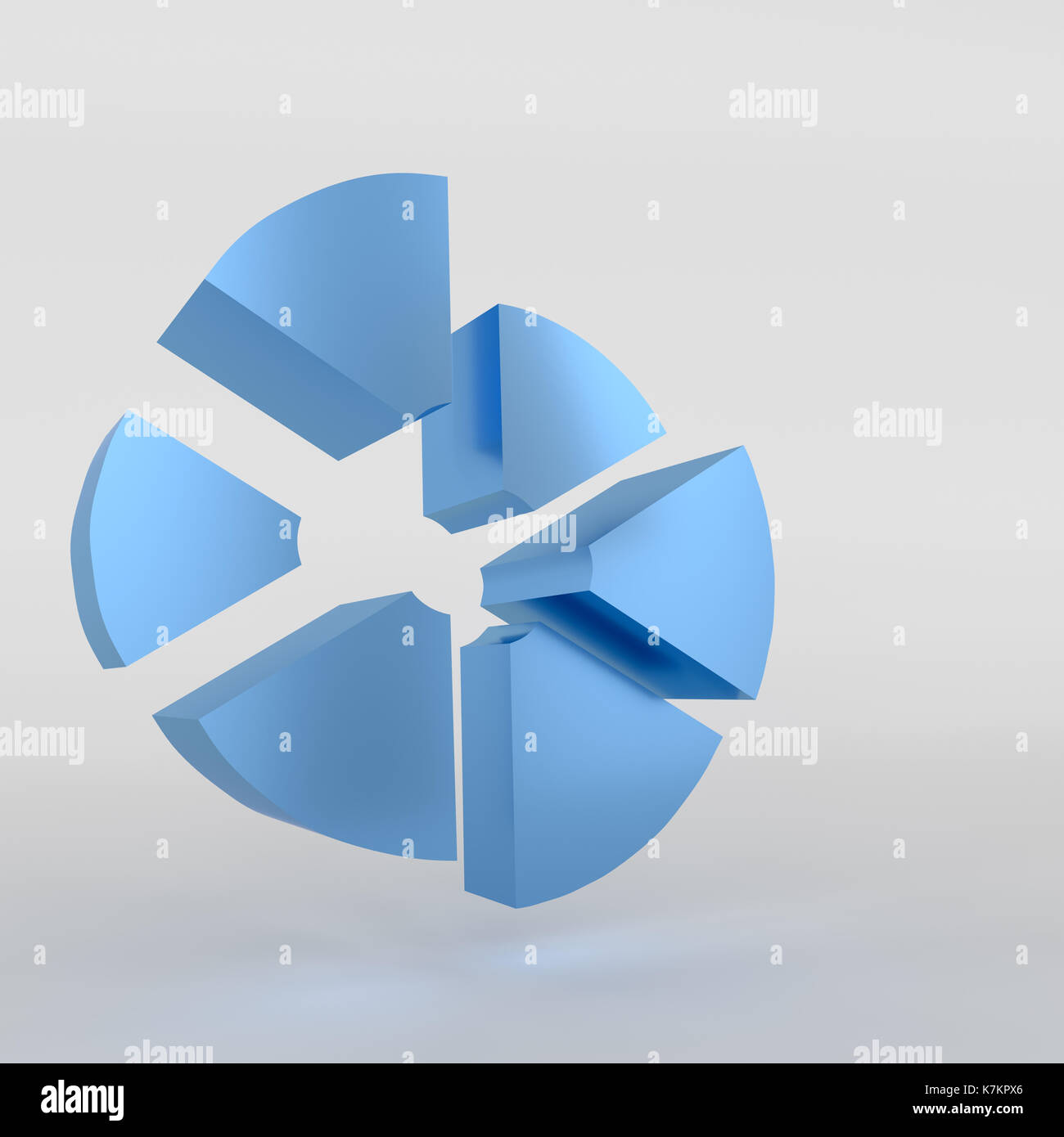3d rendering of pie chart for process concept info graphic design Stock ...
