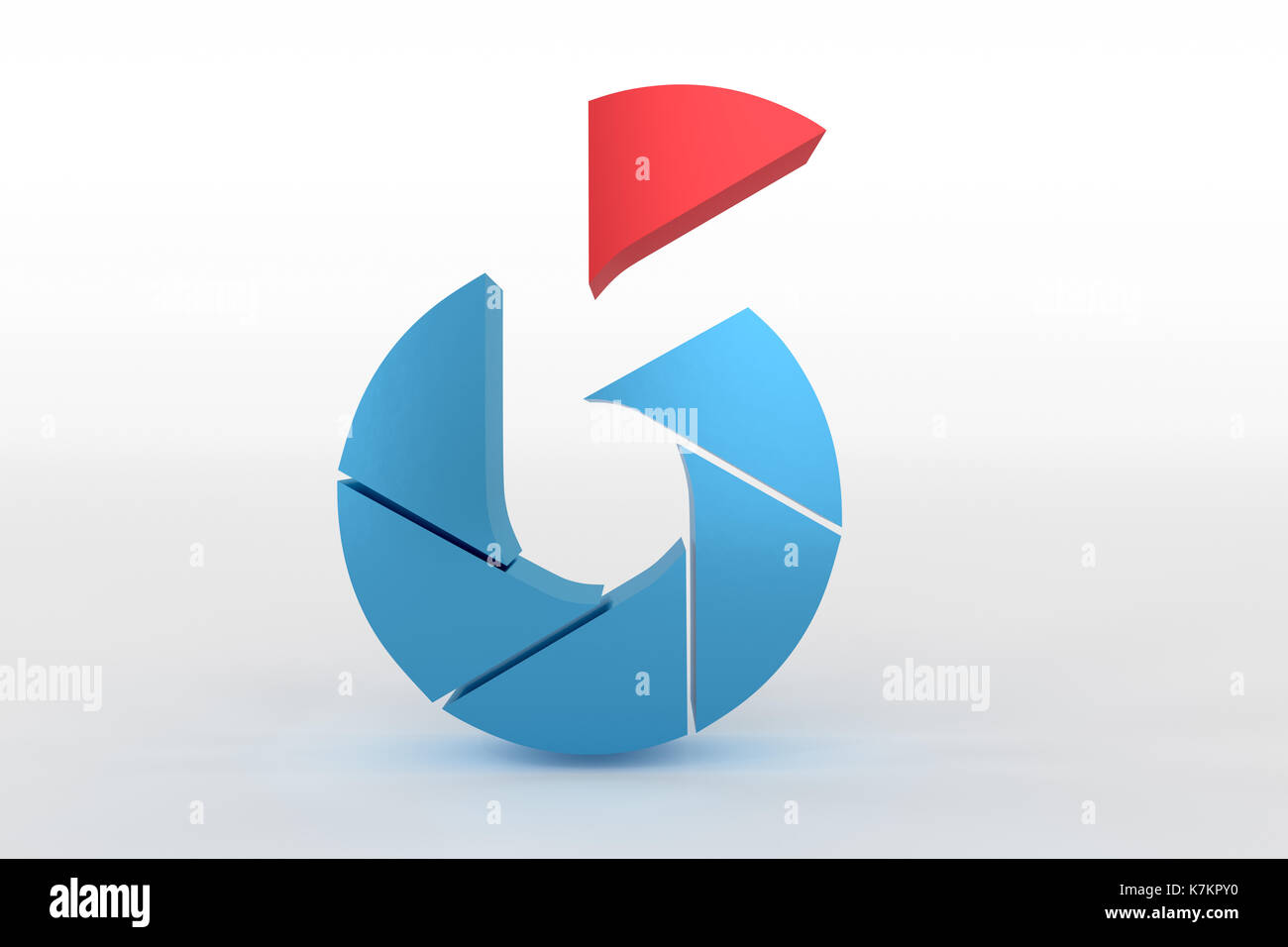 3d rendering of pie chart for process concept info graphic design Stock ...