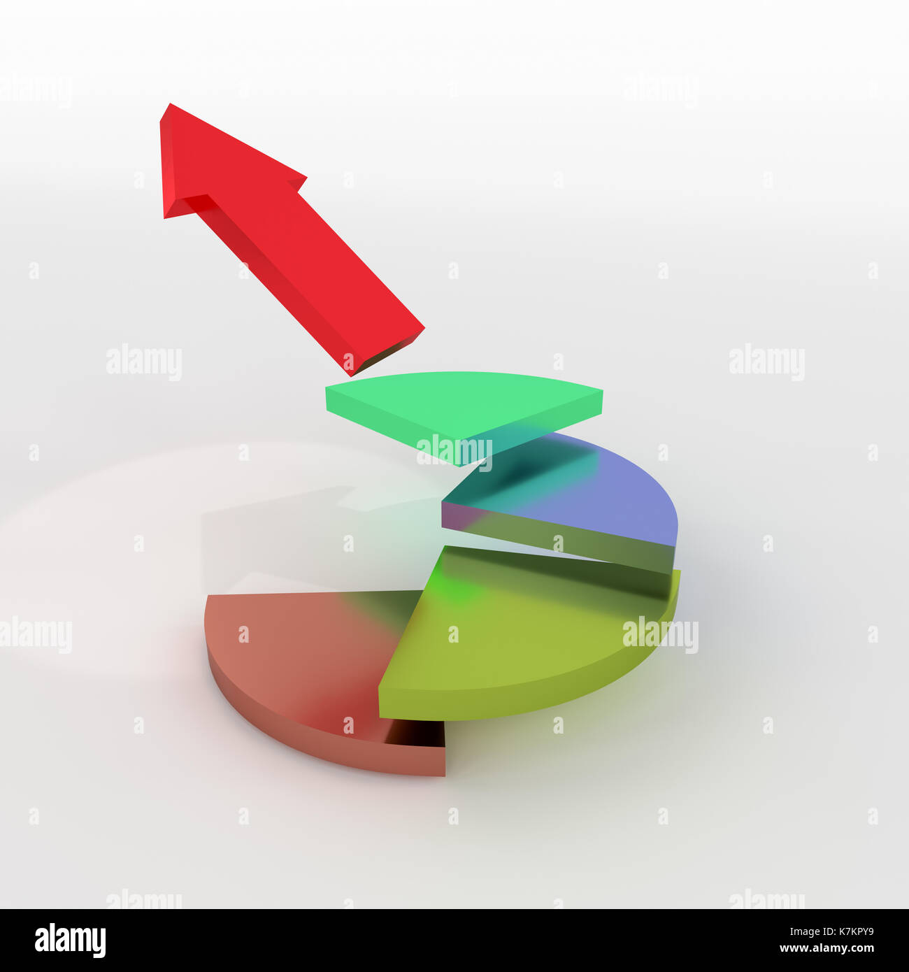 3d rendering of pie chart for process concept info graphic design Stock ...