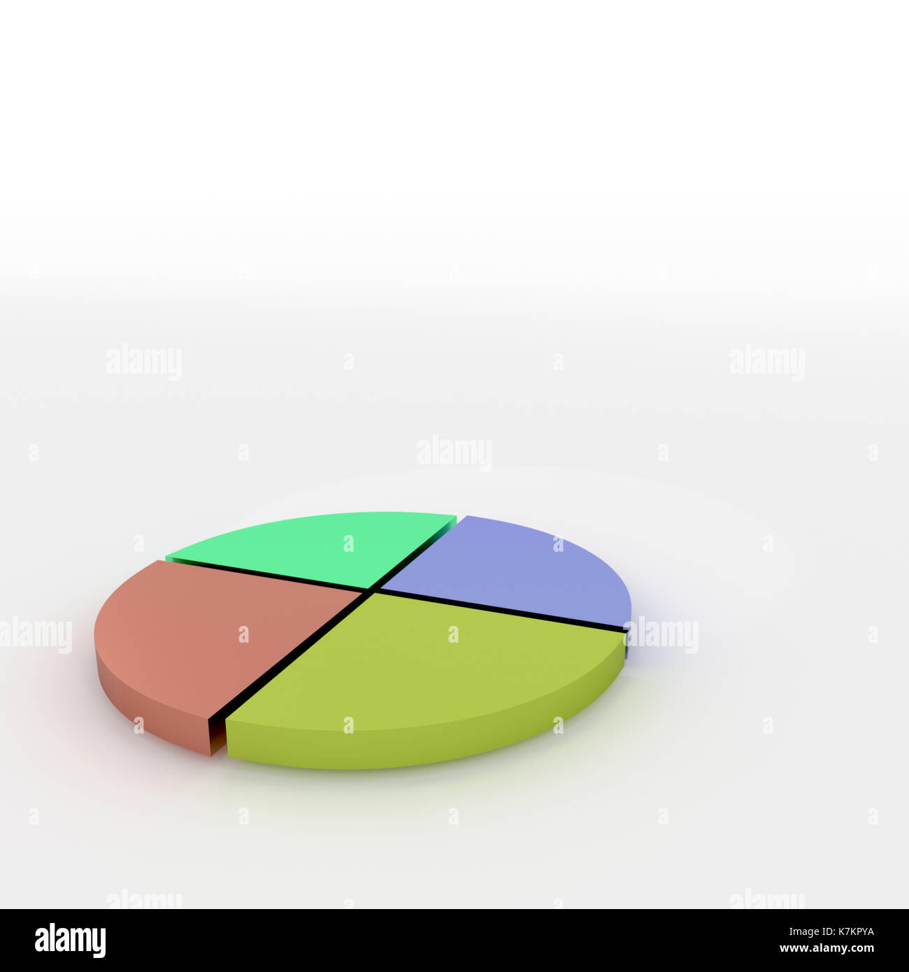 3d rendering of pie chart for process concept info graphic design Stock ...