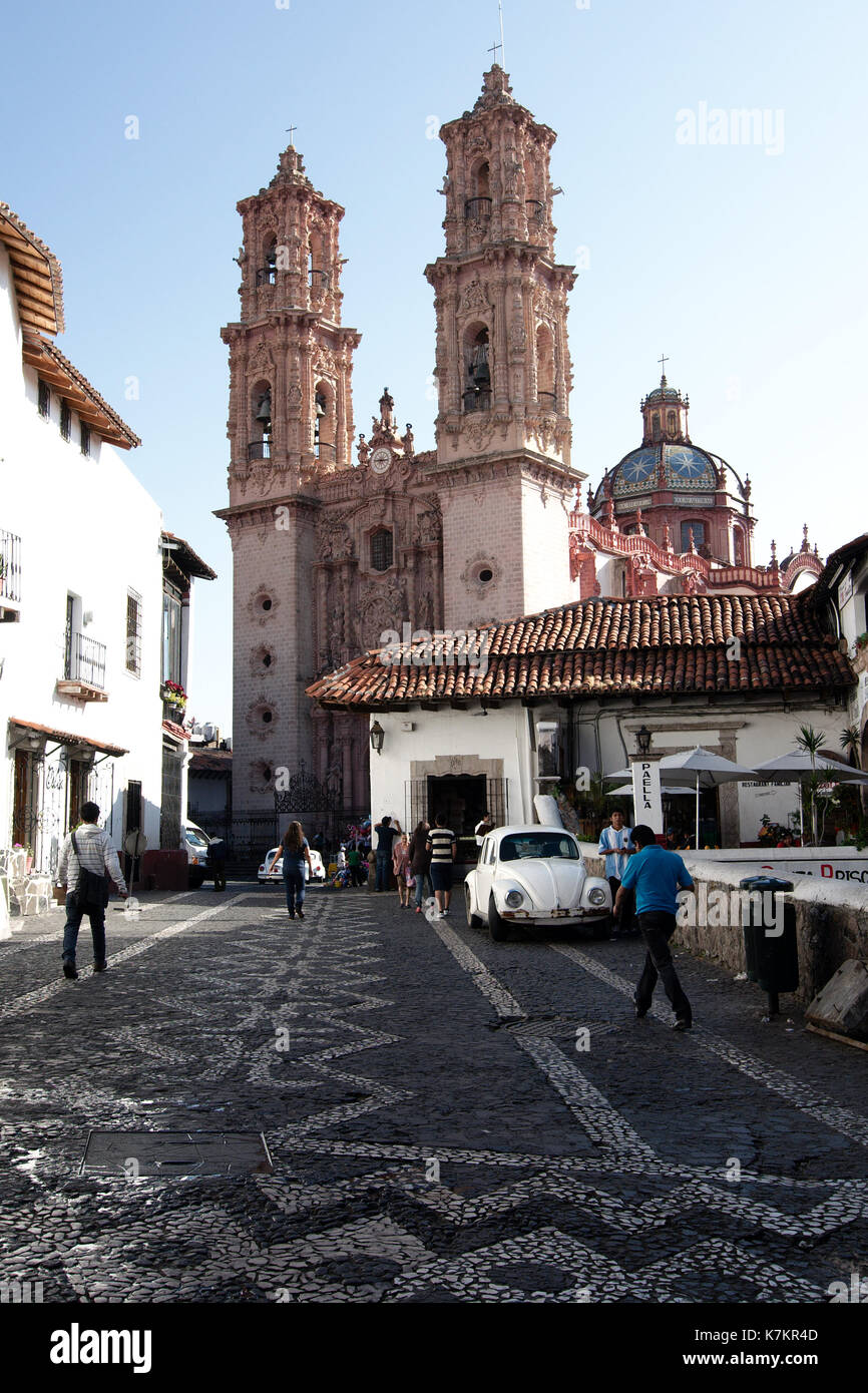 Taxco de Alarcón, Guerrero, Mexico - 2013: View of Santa Prisca Church ...