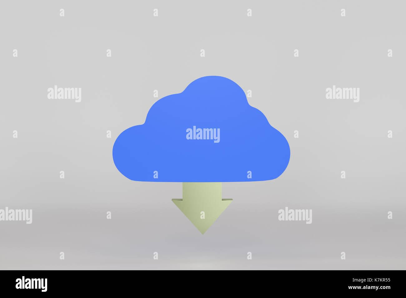 3d rendering computing cloud download concept Stock Photo