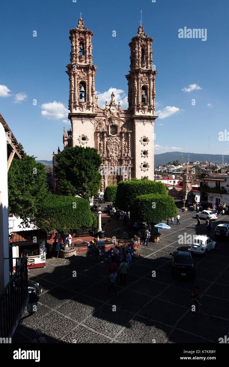 Taxco de Alarcón, Guerrero, Mexico - 2013: View of Santa Prisca Church ...