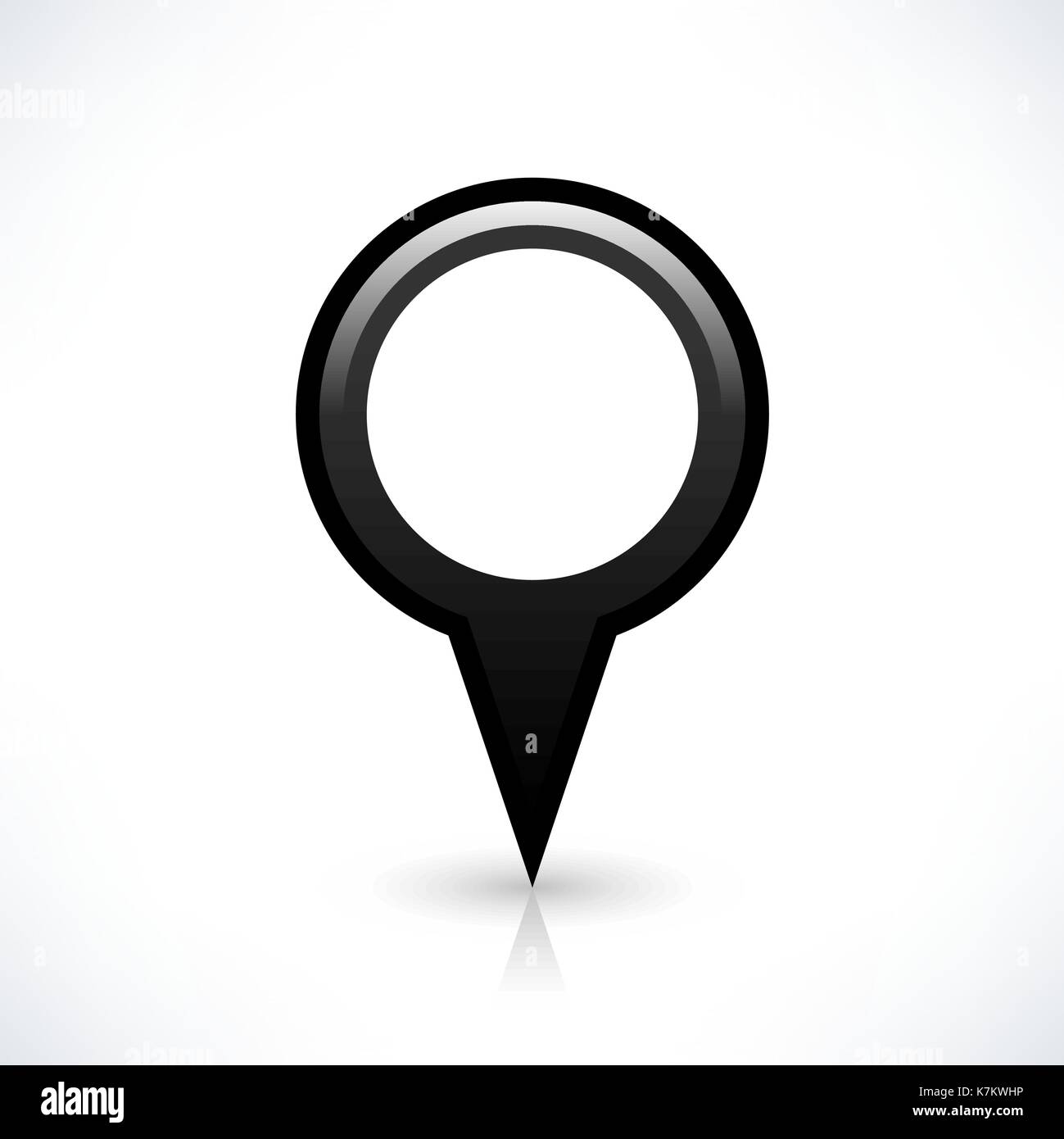 Blank map pin location sign circle shape icon with gray shadow and ...