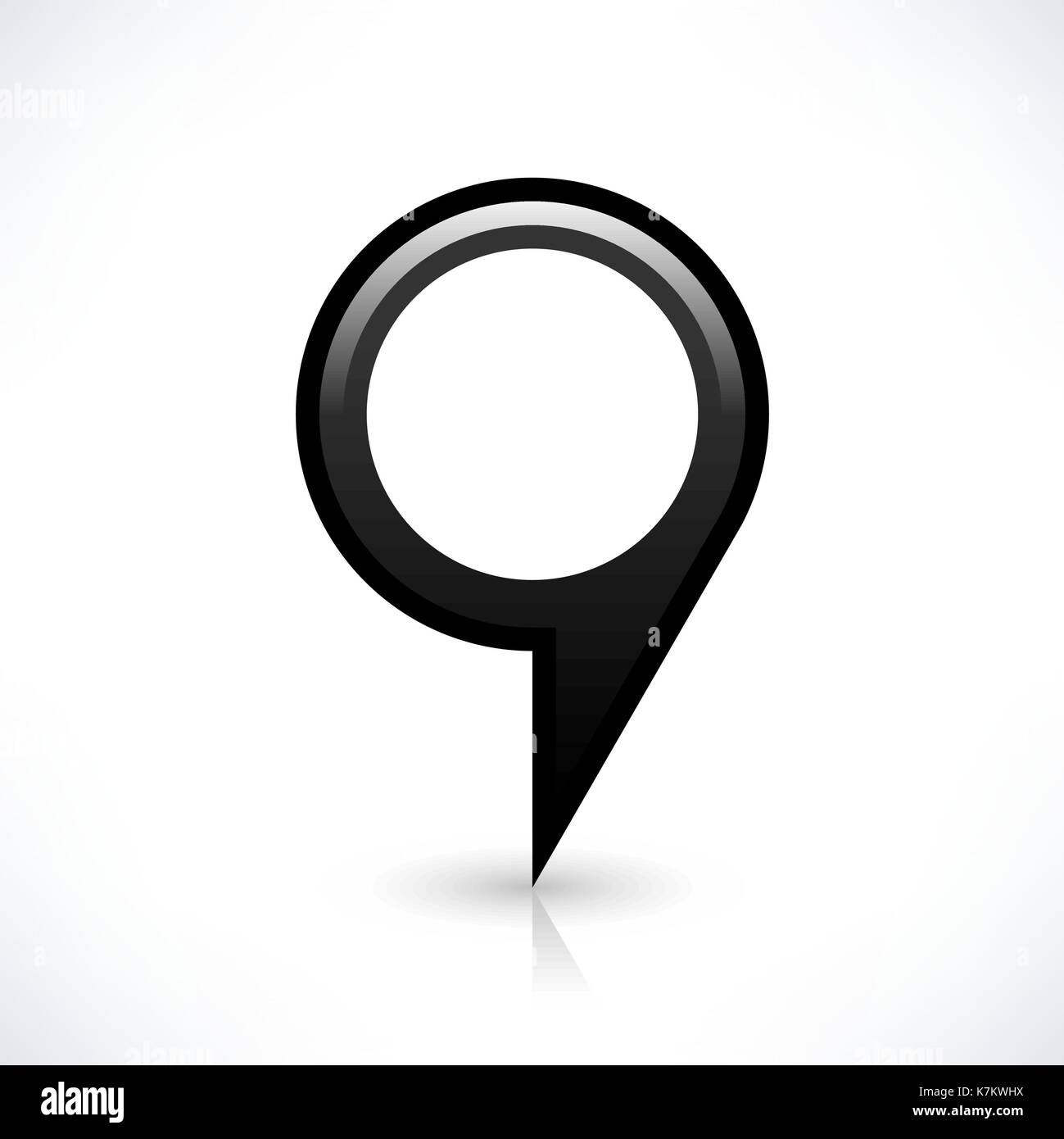 Blank map pin location sign circle shape icon with gray shadow and ...