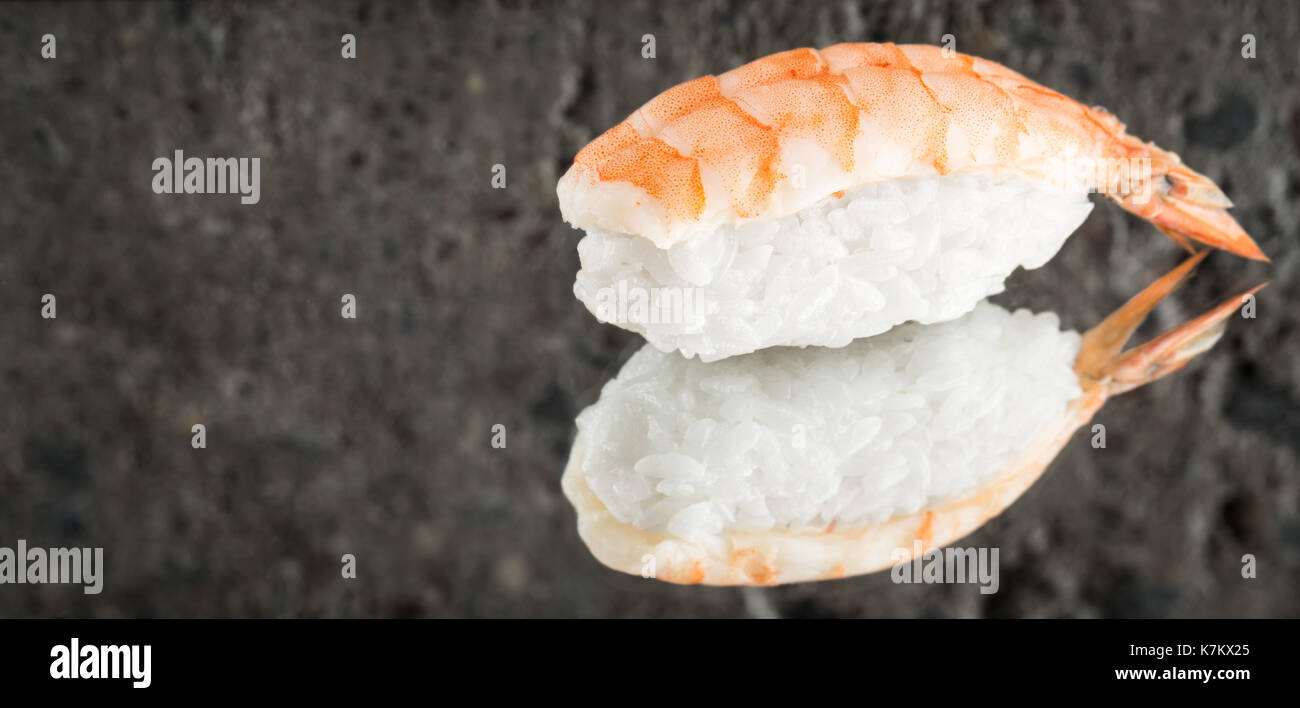 Nigiri sushi with shrimp Stock Photo