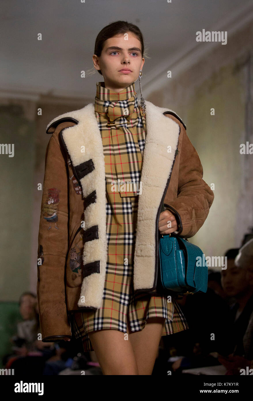 Models on the during the Burberry London Fashion Week SS18 show held at Old House, London Stock - Alamy