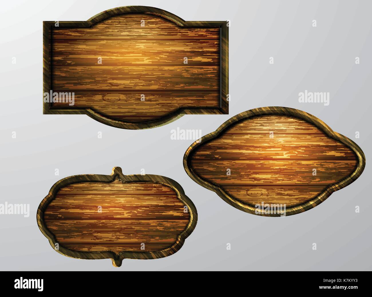 Wooden signs, vector icon set Stock Vector Image & Art - Alamy