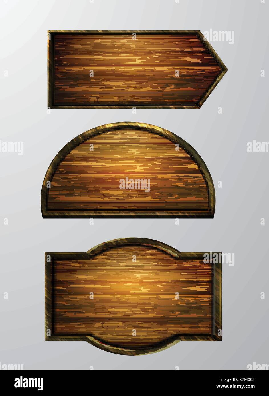 Wooden signs, vector icon set Stock Vector Image & Art - Alamy