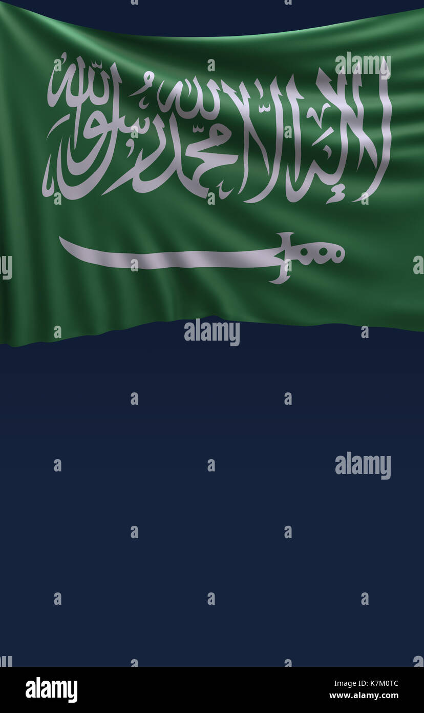 Flag Saudi Arabian Colors, Saudi Arabia Flag (3D Render) Stock Photo