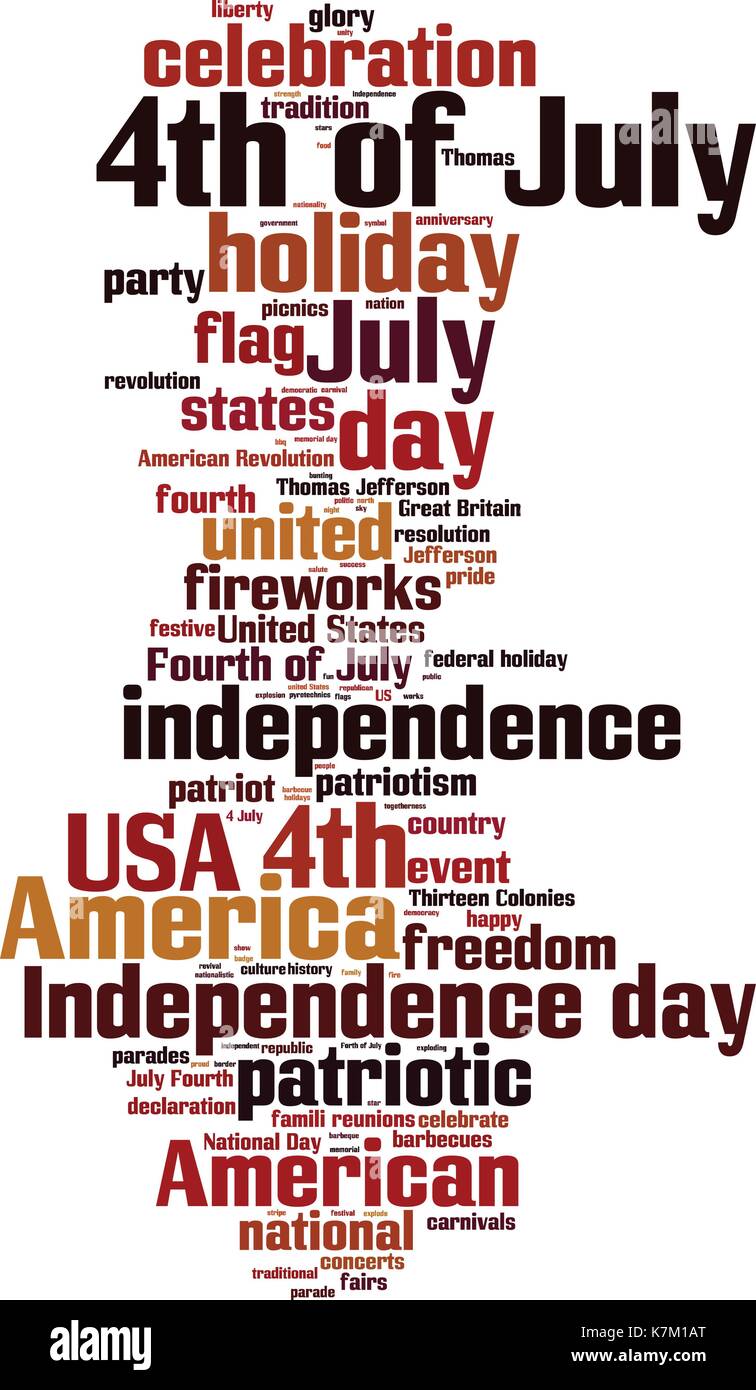 4th of July word cloud concept. Vector illustration Stock Vector