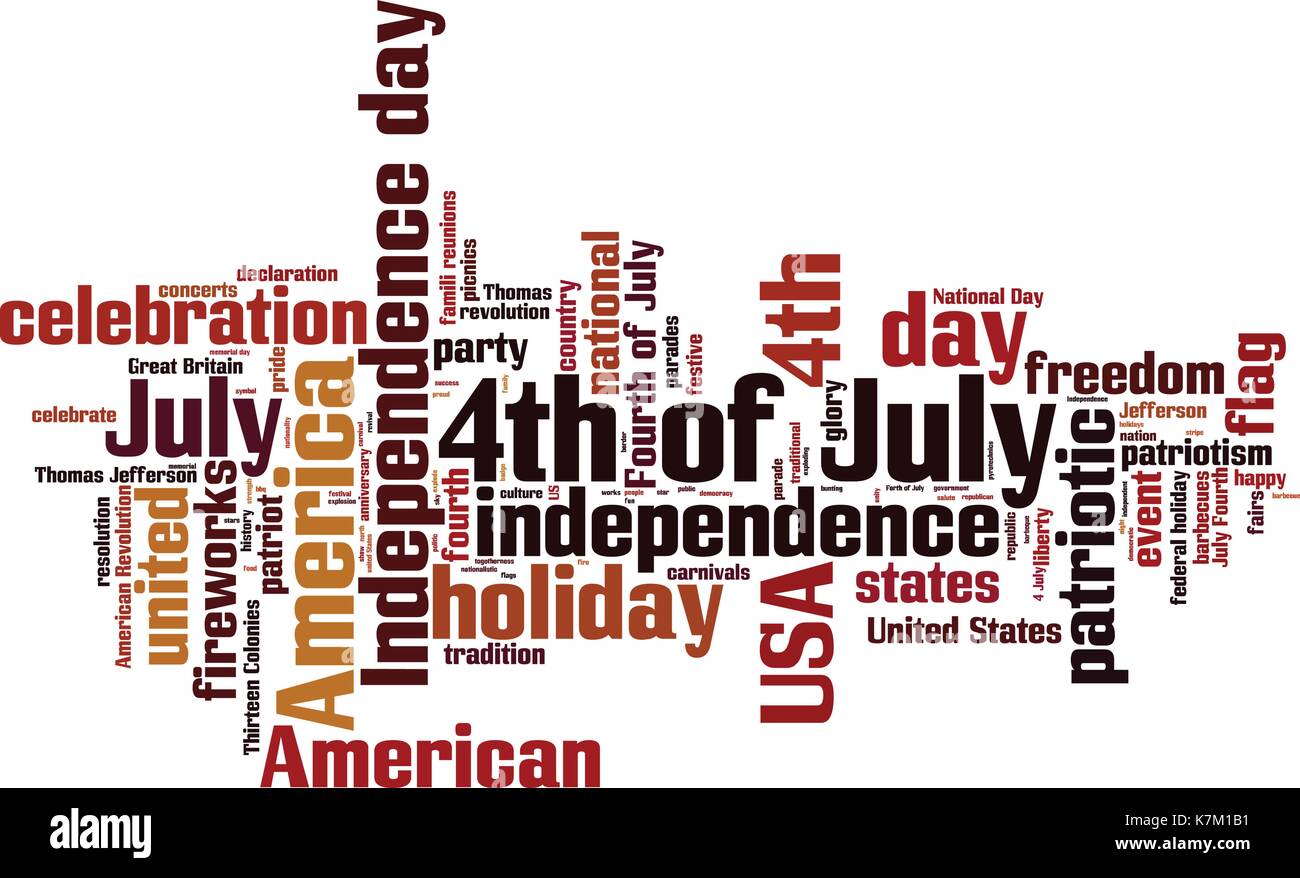 4th of July word cloud concept. Vector illustration Stock Vector