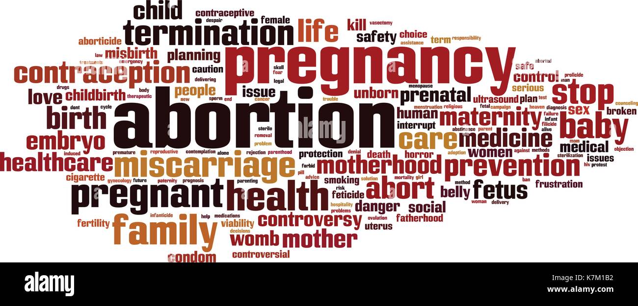 Abortion word cloud concept. Vector illustration Stock Vector
