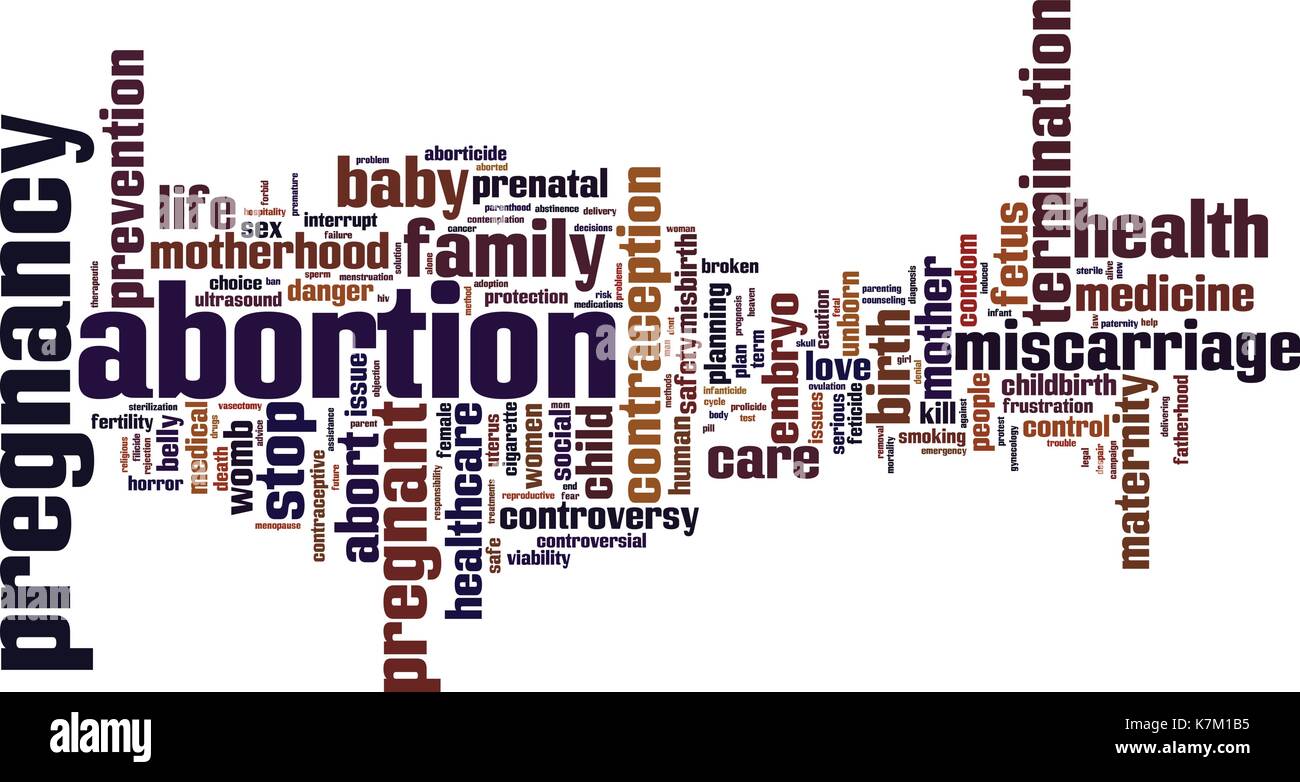 Abortion word cloud concept. Vector illustration Stock Vector