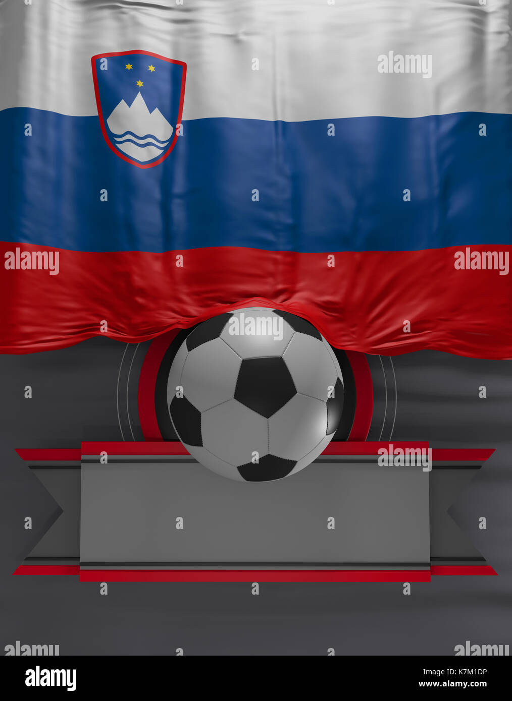 Flag Slovenian Colors, Slovenia Flag (3D Render) Stock Photo