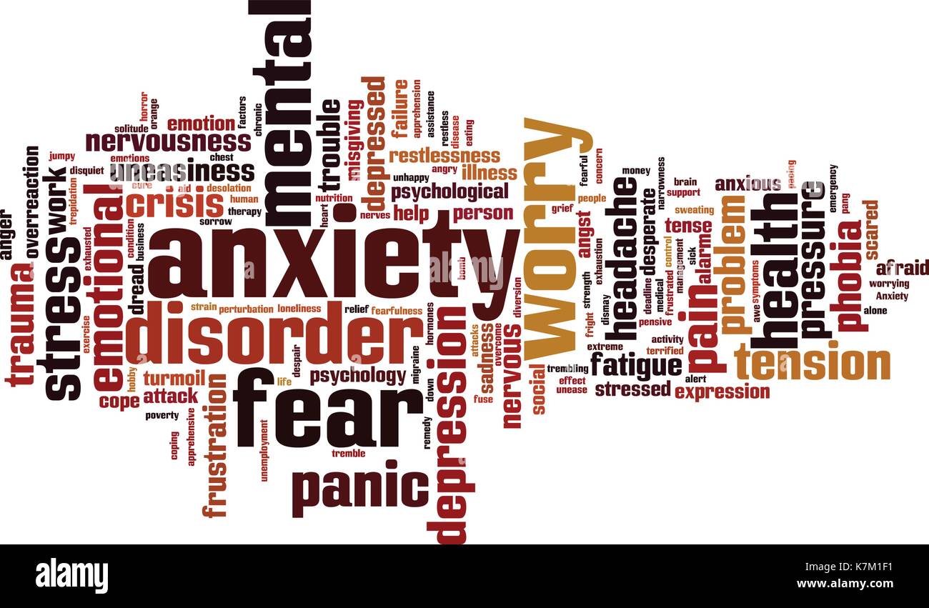 Anxiety word cloud concept. Vector illustration Stock Vector