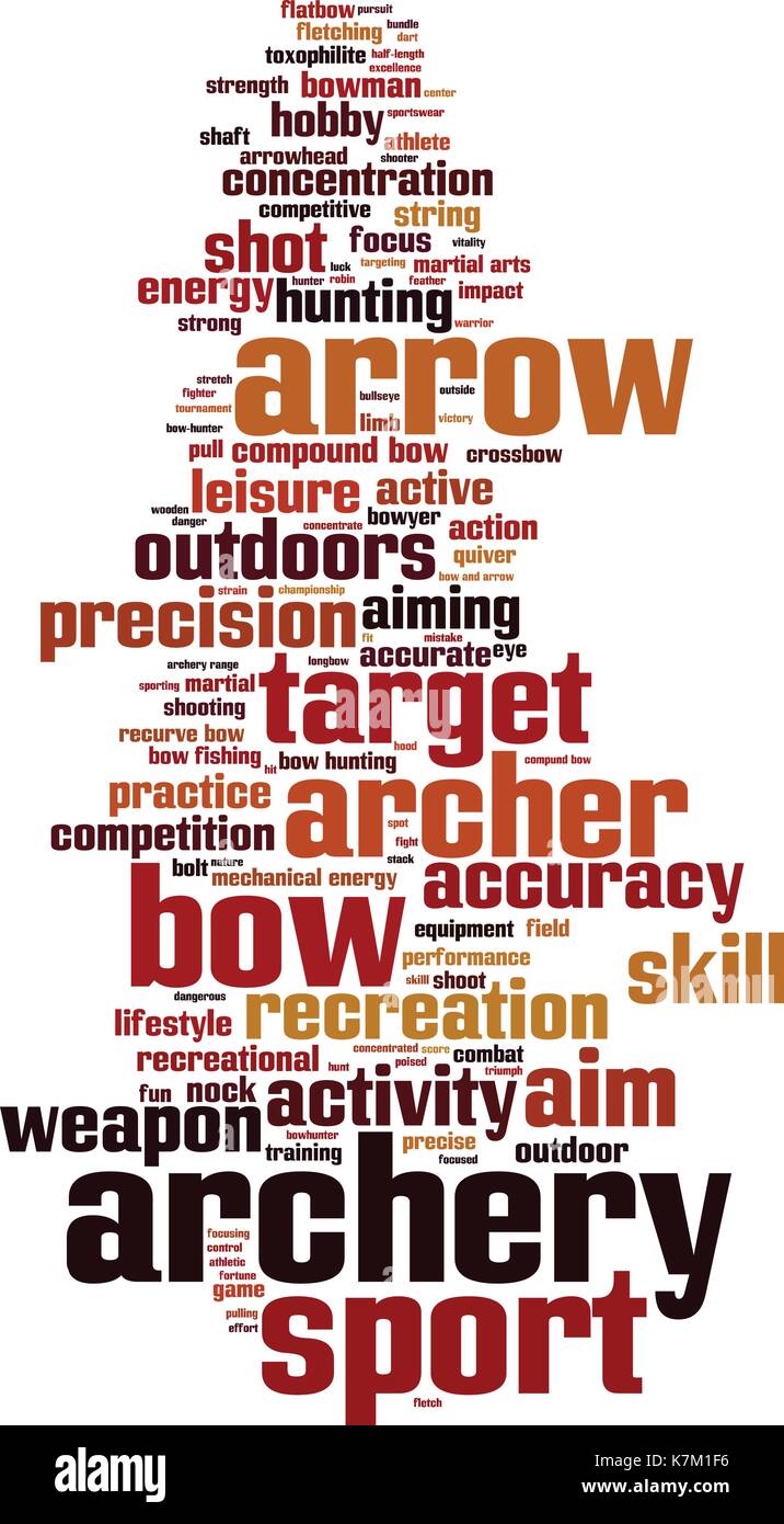 Archery word cloud concept. Vector illustration Stock Vector Image