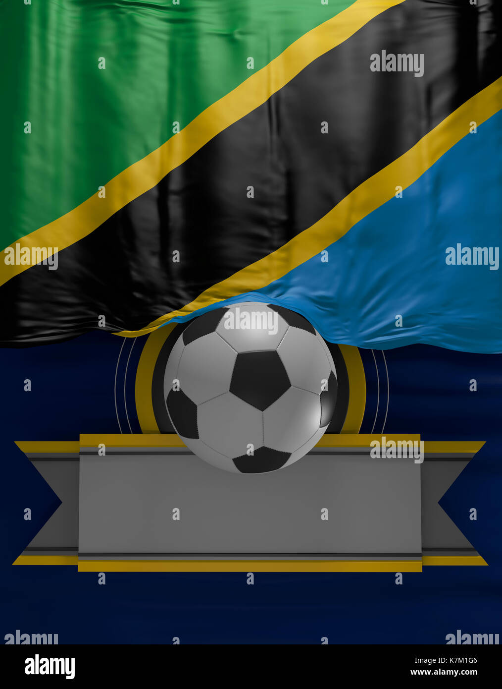 Flag Tanzanian Colors, Tanzania Flag (3D Render) Stock Photo