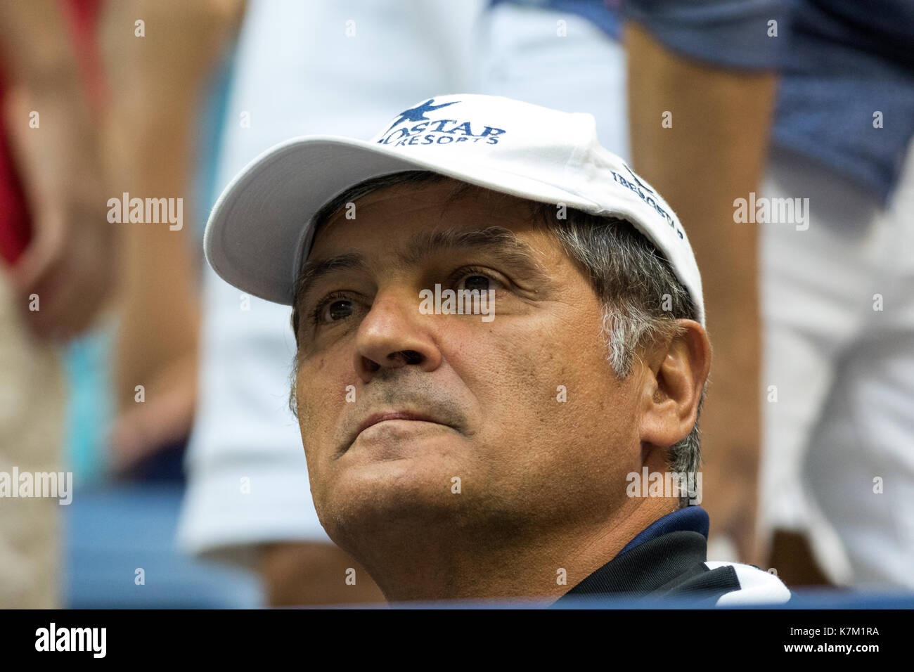 Toni Nadal is the uncle and coach of tennis player Rafael Nadal (ESP) winner of the Men's Singles Final  at the 2017 US Open Tennis Championships Stock Photo