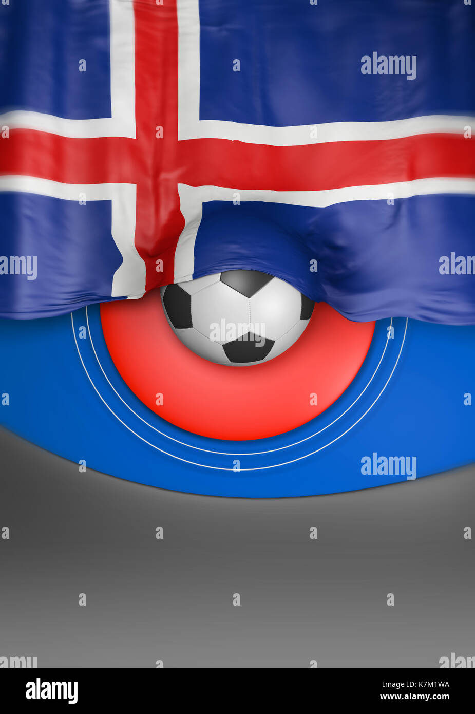 Flag Iceland Colors, Icelandic 3D Flag (3D Render Stock Photo - Alamy