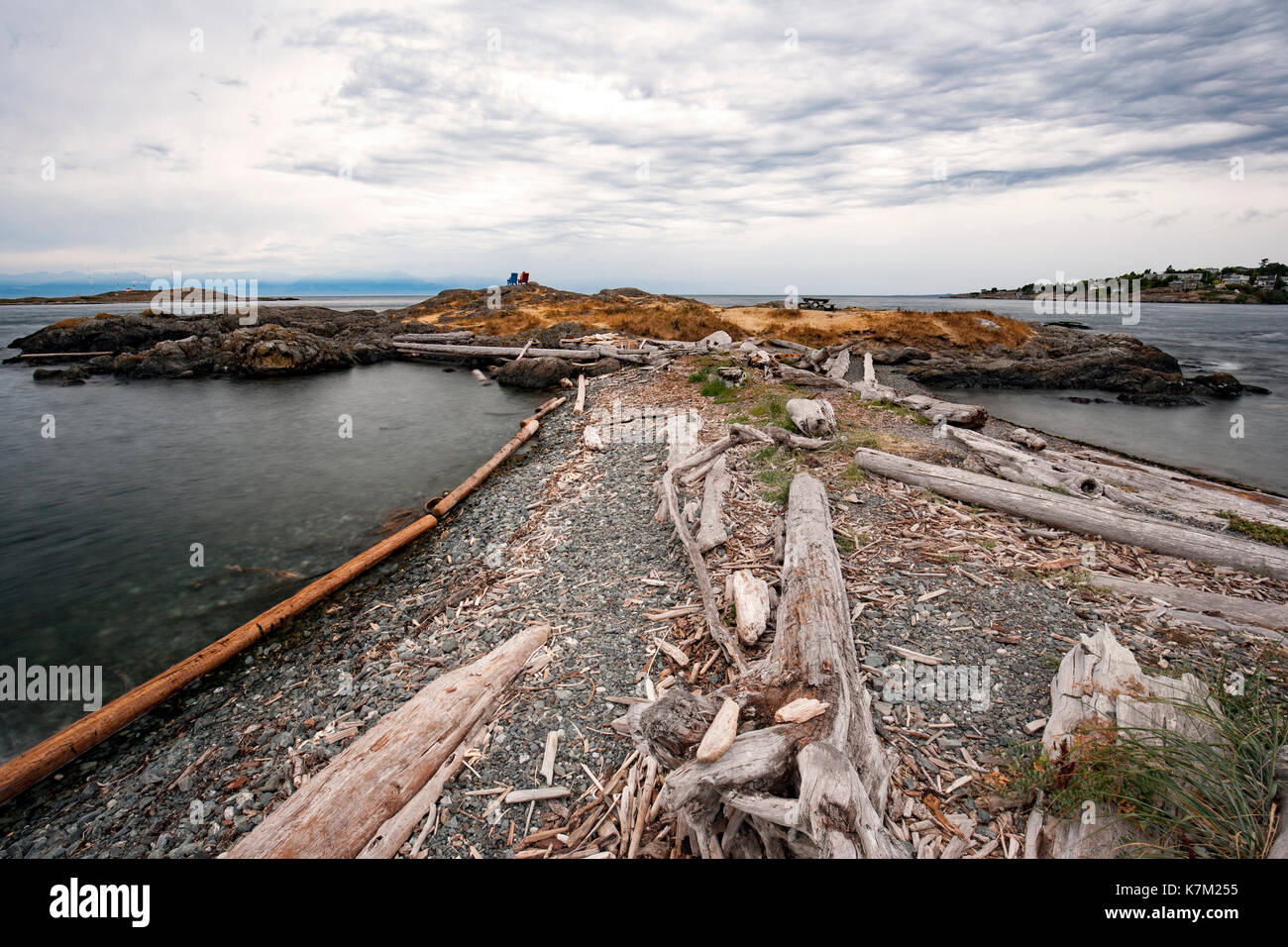 Coastal Landscape in Oak Bay, Victoria, Vancouver Island, British Columbia, Canada Stock Photo