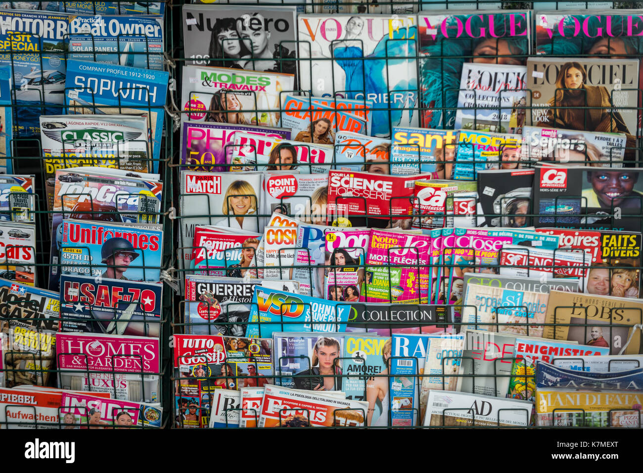Magazine rack in Athens, Greece Stock Photo Alamy