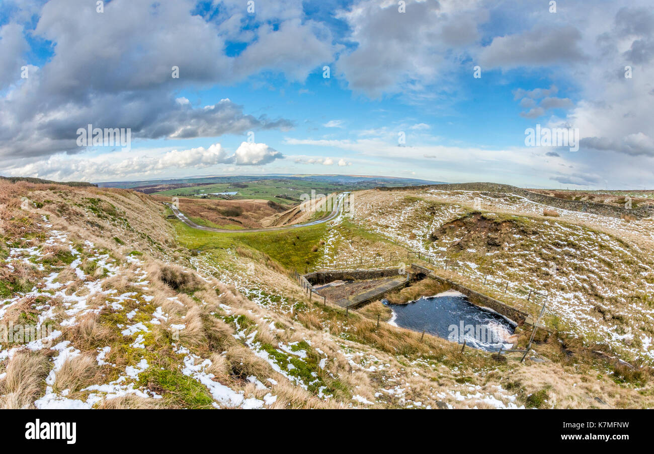 yorkshire moorland panorama Stock Photo