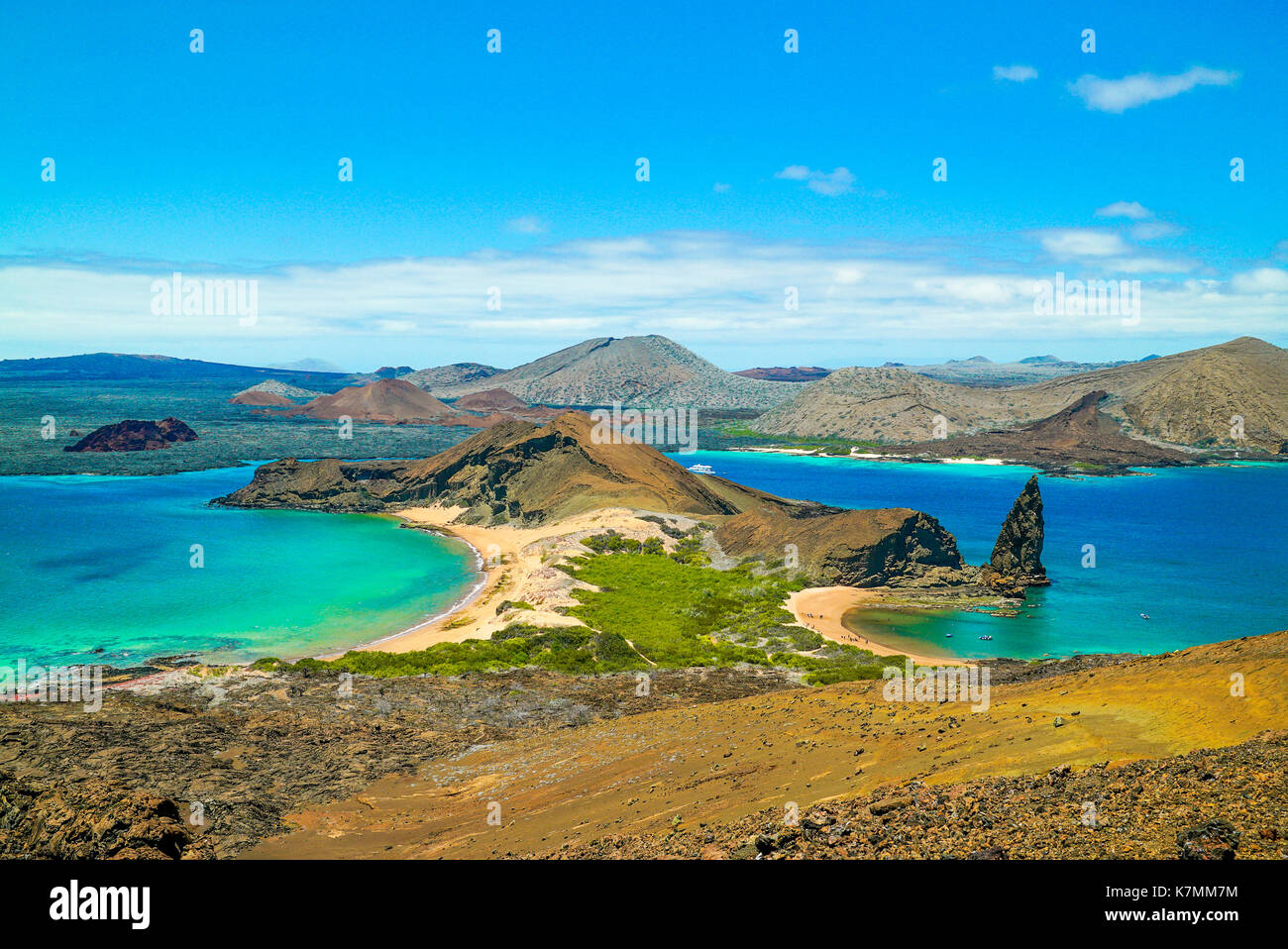 Bartolome Island viewpoint - Galapagos Islands, Ecuador. Bartolomé Island, Galápagos Islands, Ecuador. Stock Photo