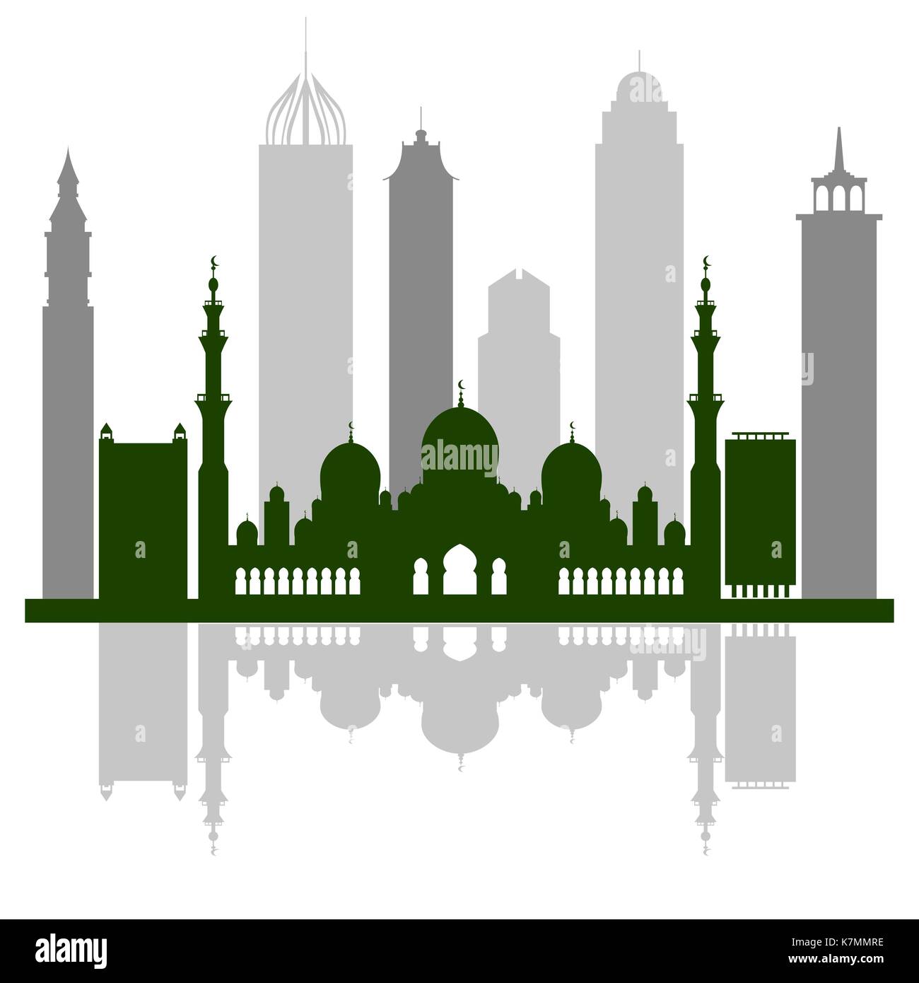 Vector illustration of United Arab Emirates skyscrapers silhouette