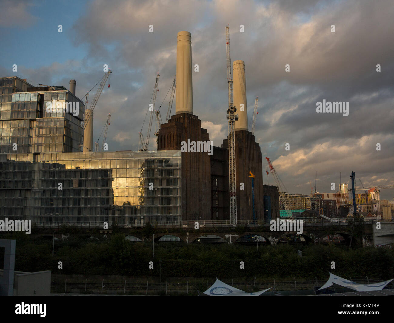Battersea Power Station and the new flats, still under development at