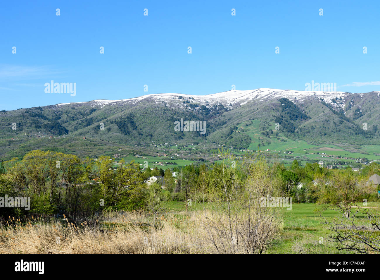 Wasatch Mountains from the East Side Stock Photo