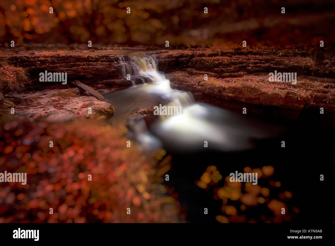 Waterfall on the Mellte river Stock Photo Alamy
