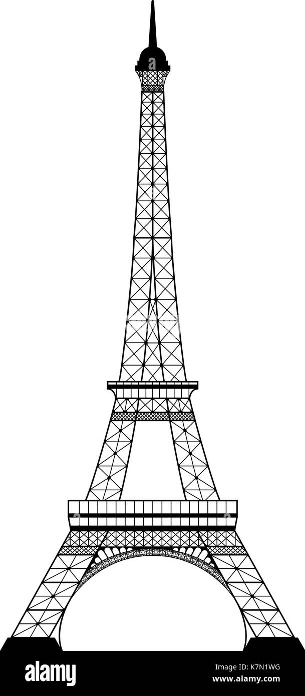 Eiffel Tower Paris Pencil Drawing Sketch 2 Canvas Print by Fusion Designs -  Fy