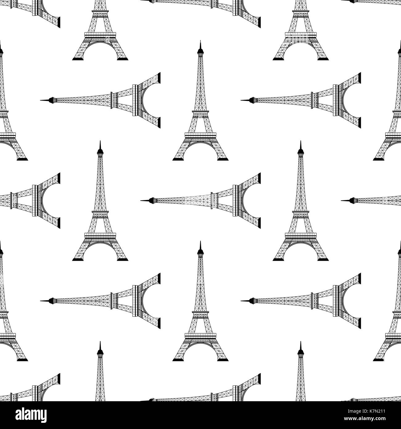 Seamless of Eiffel tower on white background. Vector illustration Stock ...