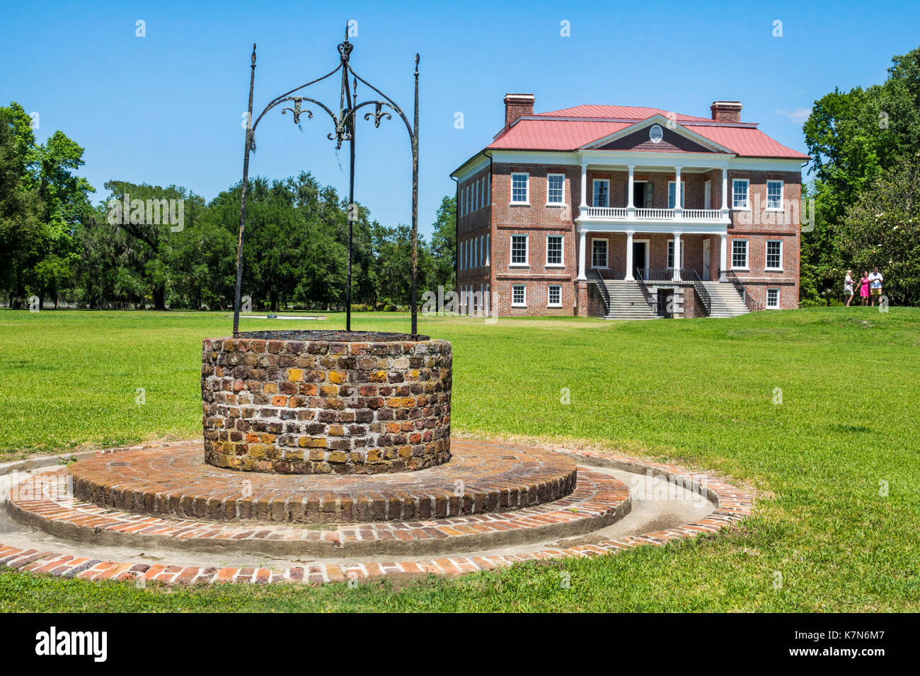 Charleston South Carolina,Drayton Hall,historic plantation,preservation,Palladian architecture,brick water well,SC170514234 Stock Photo