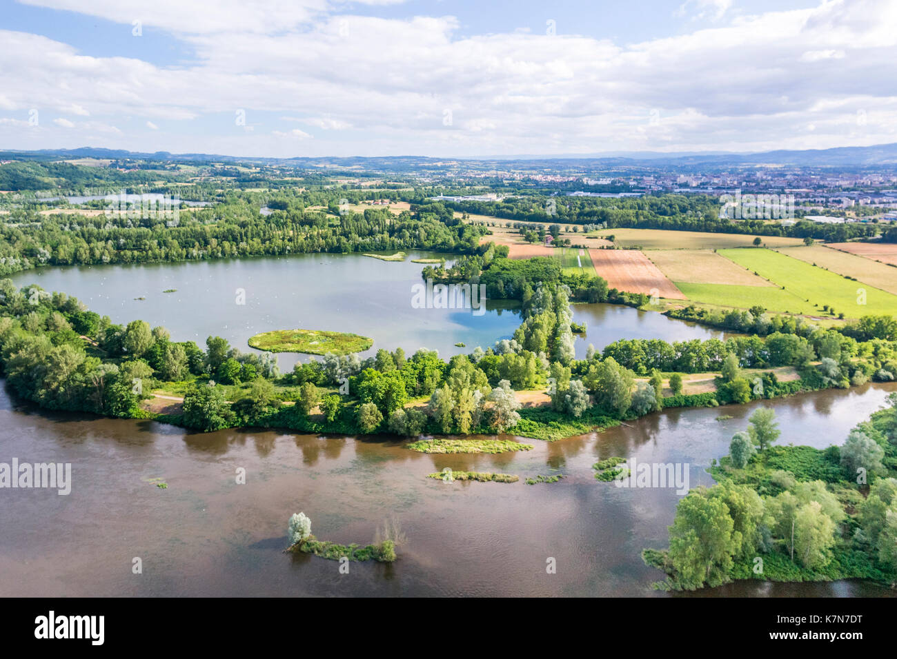 France, Loire, Roanne, the Loire at the north of town Stock Photo